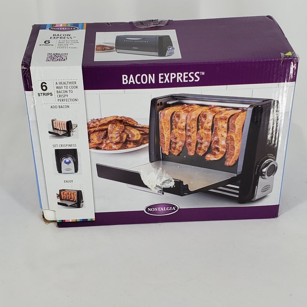 Brand New Nostalgia BCN6BK Bacon Express Crispy Grill